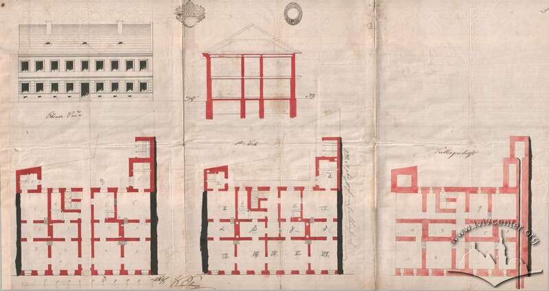 Проєкт рядової кам'яниці на частині цієї ділянки (1846), ймовірно не реалізований