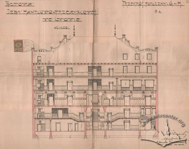 Поздовжній розріз будинку (1907)