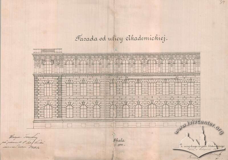 Головний фасад (1888). Реконструкція будинку з добудовою