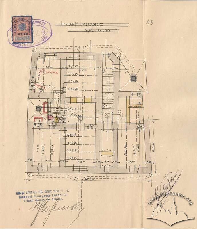 План цокольного поверху з оновленого проєкту 1913 року