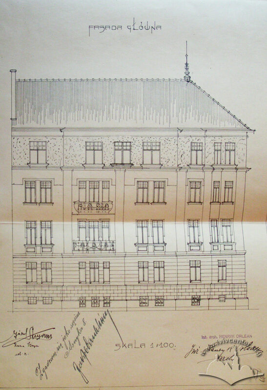 Проект фасаду 1928 р. (з добудовою 4-го поверху)