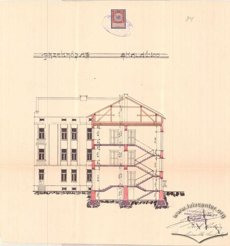 Поперечний розріз. 1912 р.