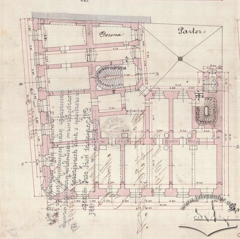 Планування 1 поверху. 1887 р.
