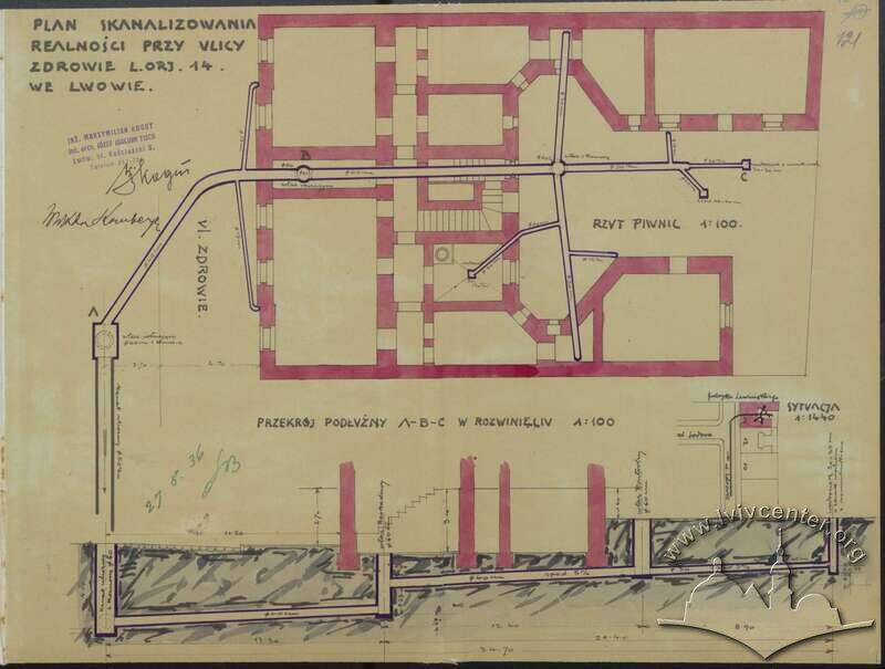 План реконструкції каналізаційних мереж, 1936 рік