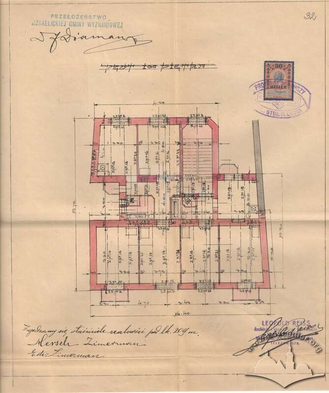 План другого поверху з проєкту 1912 року