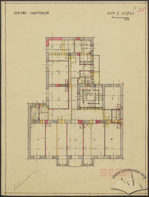 Перепланування третього поверху, з проєкту Юзефа Авіна 1928 року