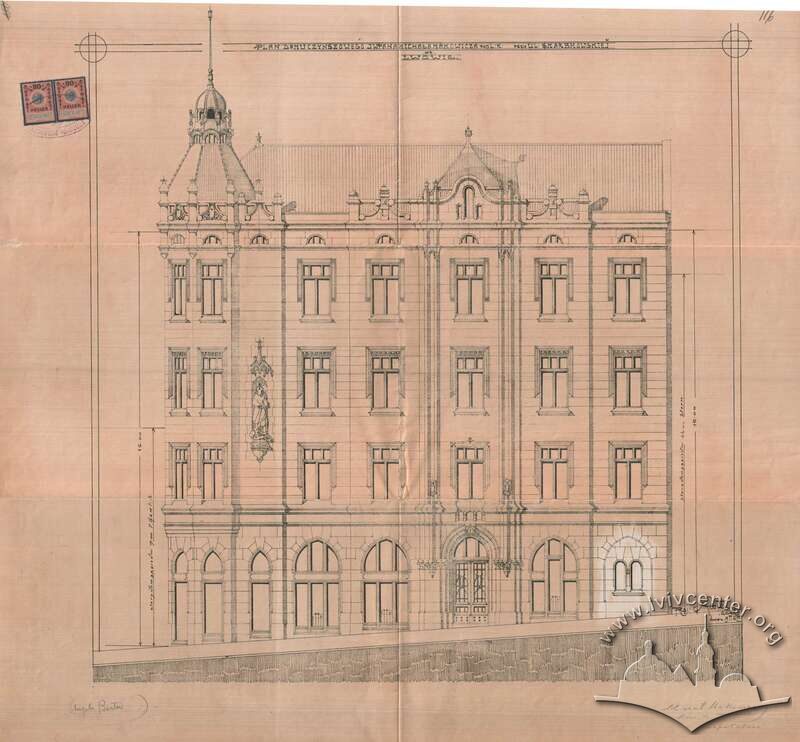 Головний фасад будинку з проєкту 1912 ркоу