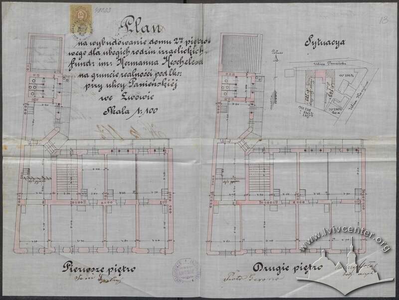Поверхові плани з первинного проєкту будинку, 1895