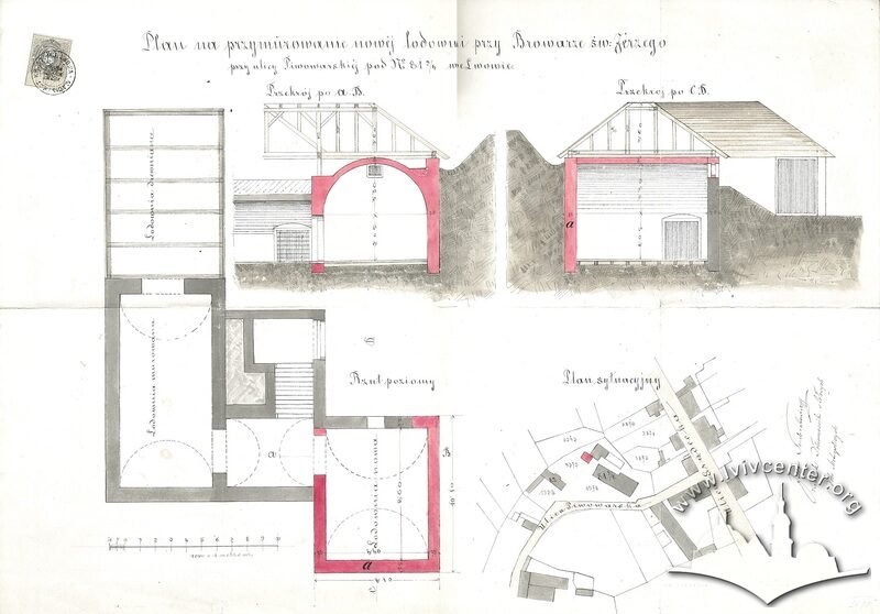 План прибудови нової льодівні у 1879 р.