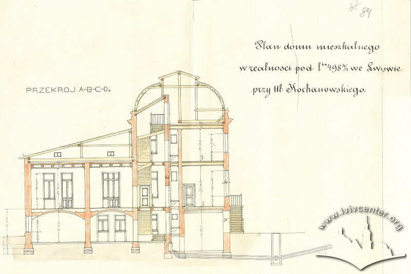 Розріз вілли за проектом Вінцента Равського (1893)