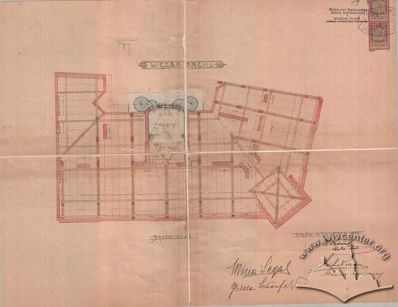 План даху в первинному проєкті будинку 1904 року