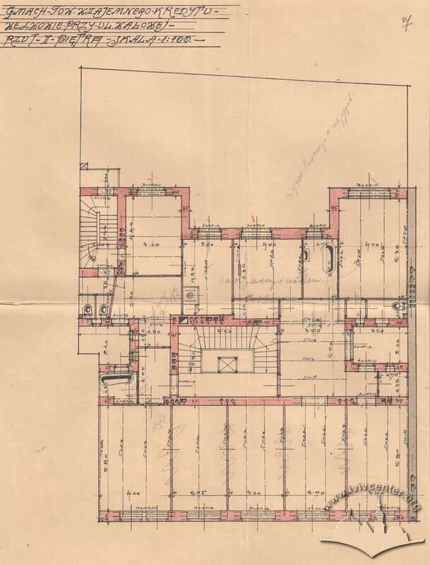 Планування 3 та 4 поверху з внесеними змінами 1910 р.