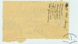Вхідний квиток кінотеатру "Міраж", 1937 р. (Зворотний бік)