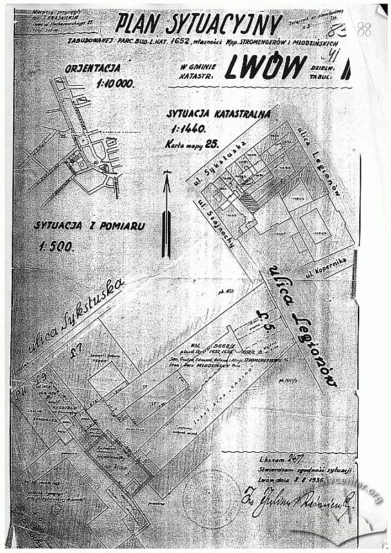 Креслення ситуаційної схеми, 1937 р.