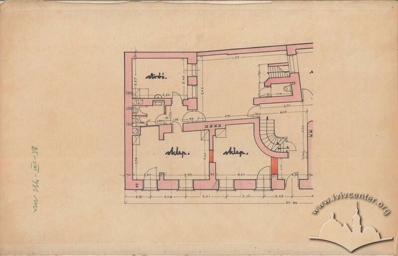 Проект реконструкції крамниці. 1936 р.