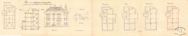 Проєкт реконструкції з надбудовою поверху (1923).