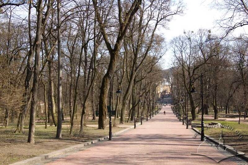 Парк ім. І. Франка, головна алея. У перспективі – вулиця Січових Стрільців.