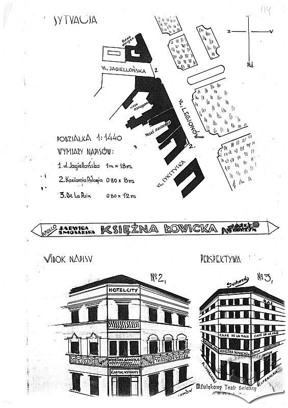 Реклама кінотеатру "Аполло" (вул. Чайковського, 7) на будинках Львова.