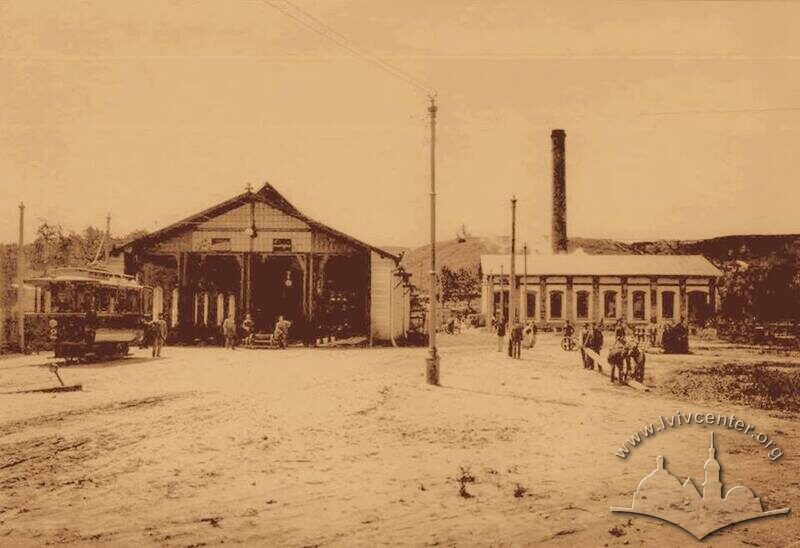 Електростанція постійного струму. Фото 1894 р. Вид з вул. Сахарова (Wulecka)