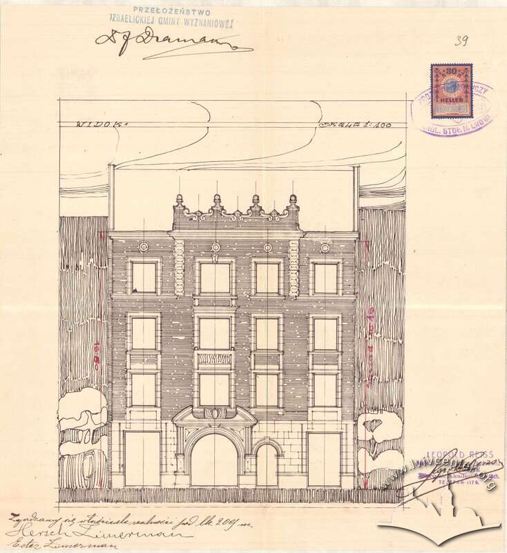 Головний фасад будинку з проєкту 1912 року