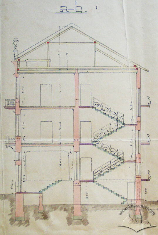 Поперечний розріз (оригінальний проект 1905 р.)