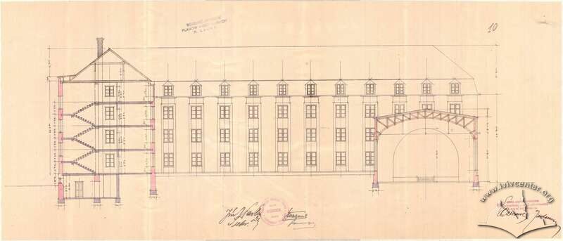 Розріз будинку з проєкту 1924 року