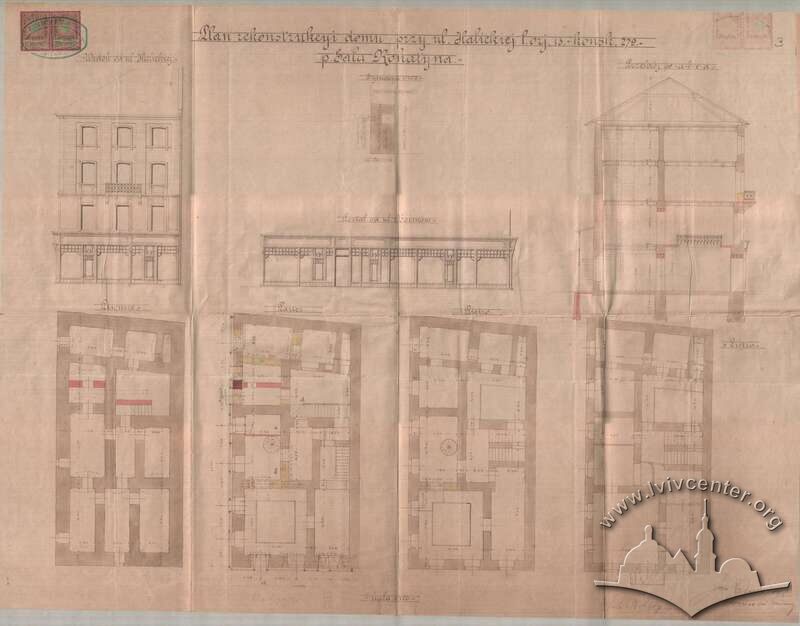 Проєкт реконструкції підземного та першого поверхів 1908 року