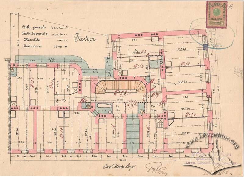 Початкове планування першого поверху (1909)