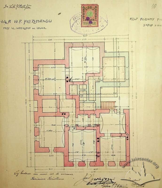 План підвалу з первинного проєкту будинку (1904).